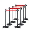 Alden Design Retractable Belt Stanchion Set Crowd Control Barriers Nylon Rope Safety Stanchion for Outdoor Indoor,Set of 8