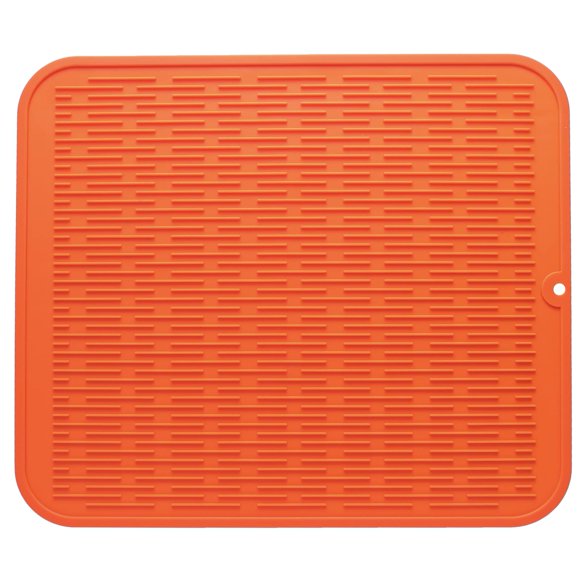 Alfombrilla de silicona para secar platos MicoYang, naranja, resistente al calor