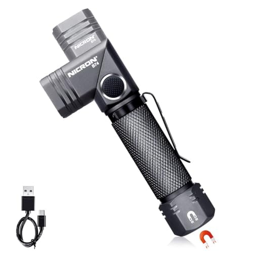 COSMOING Ultra Bright 700 Lumen 5 Modes Tactical Flashlight Magnetic Rechargeable, 90 Degree Swivel Waterproof EDC Flashlight for Camping, Emergency, Inspection, Hiking, Outdoor-Black