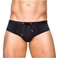 thumbnail image 2 of FcBaudy Men's Low Waist Solid Color High Vent Swimming Trunks Underpants Men Pants, 2 of 9