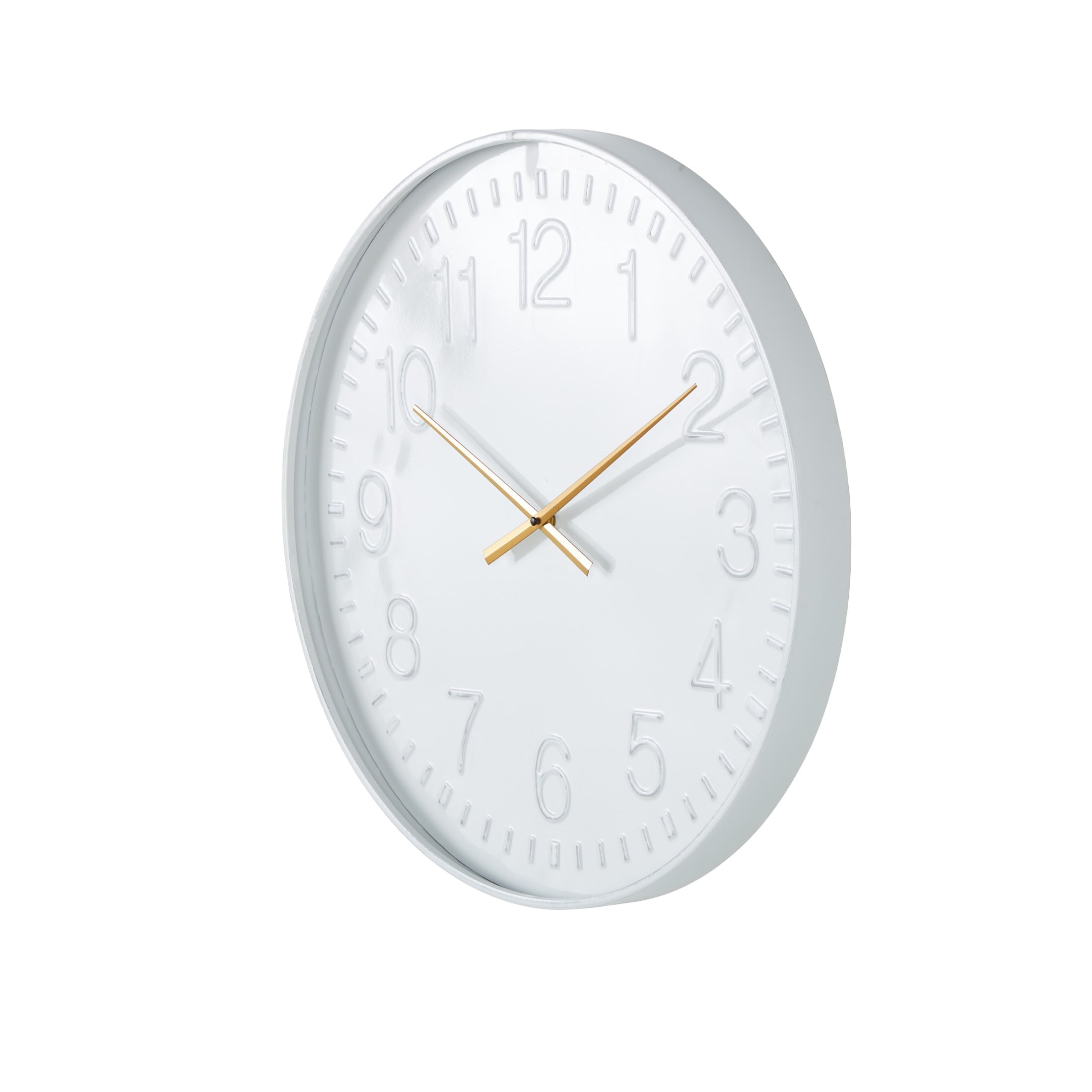 DecMode 24" White Metal Round Wall Clock
