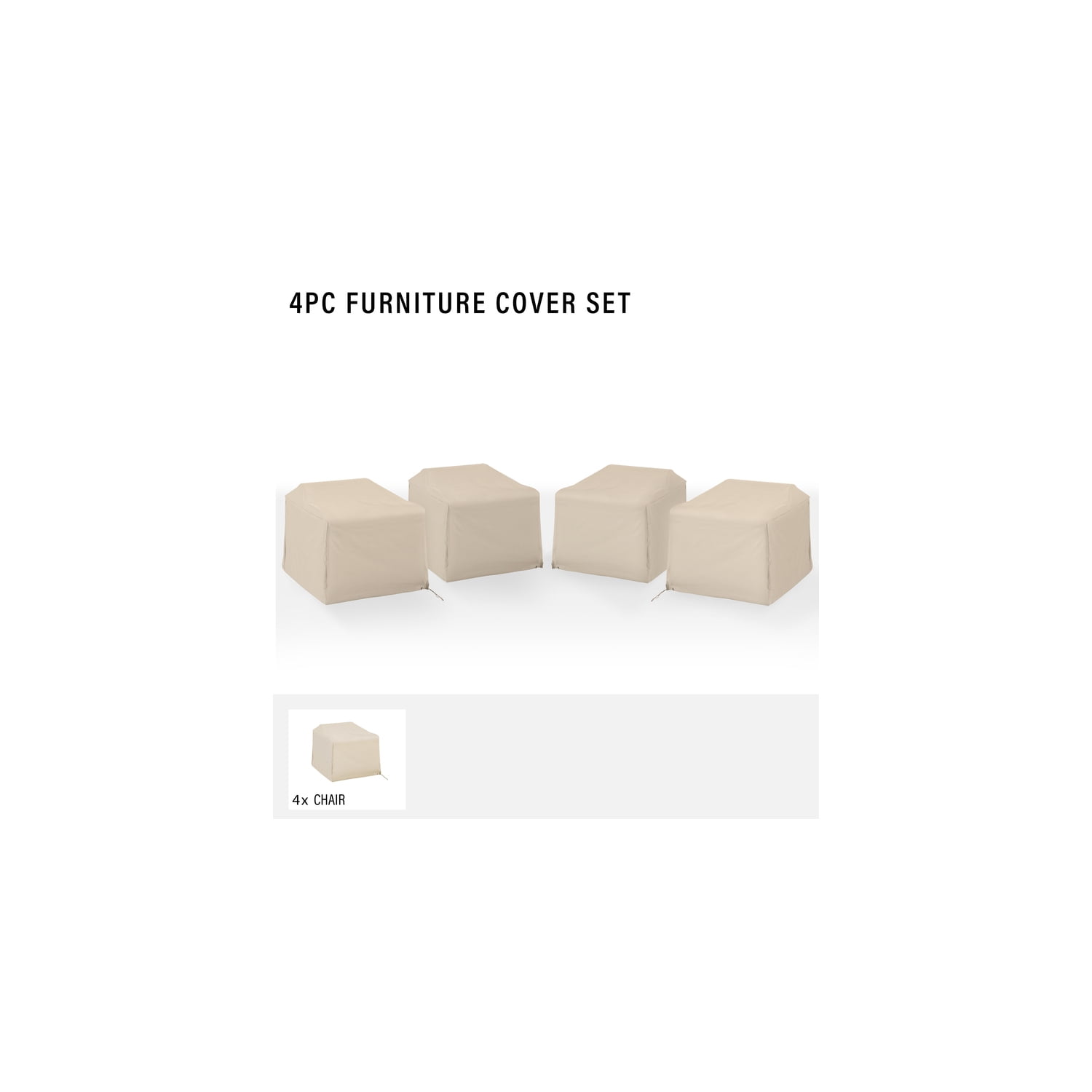 Outdoor Chair Covers 4 Pack - Patio Furniture Protector, Waterproof, Durable, Tan, 33"D x 36.5"W x 30"H