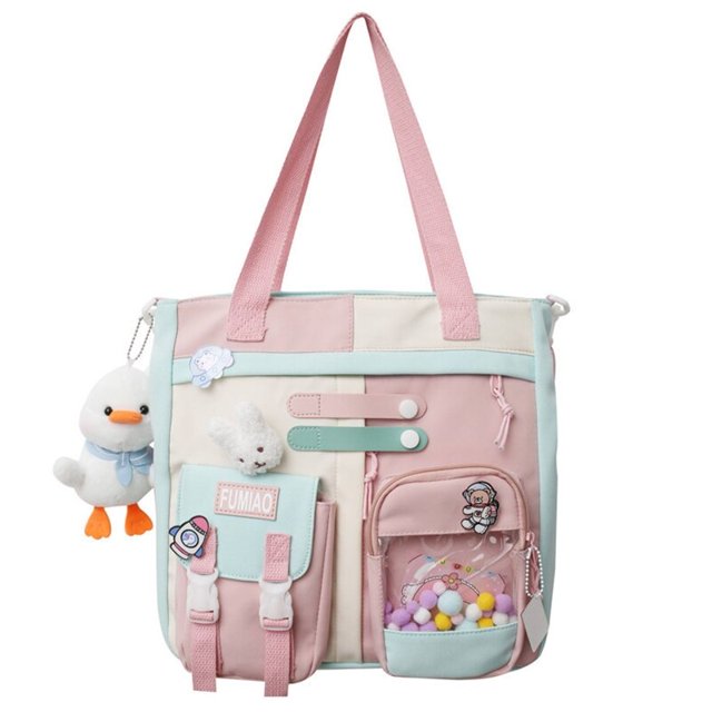 Mochila escolar con contraste de colores para hombre y mujer, de gran capacidad bolso de hombro, elegante, informal, de viaje Fivean unisex