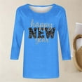 thumbnail image 4 of HongQid T-Shirts à Manches 3/4 pour Femmes, Graphiques, Décontractés, Coupe Ample, Col Ras du Cou, T-Shirts Mignons Unis, Tuniques à Manches Trois Quarts, 4 of 6