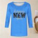 thumbnail image 2 of TaTaai 3/4 Sleeve Round Neck Printed Top, Women's Loose Casual Blouse, Versatile Cool Design, Suitable for Home Daily Casual Outfits Gift, 2 of 6