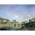 thumbnail image 3 of Jongkind, Johan Barthold 18x14 Black Modern Framed Museum Art Print Titled - The Seine and Notre-Dame in Paris, 3 of 5