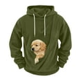 thumbnail image 4 of jobturf Cat Dog Carrier Hoodies for Men Puppy Kitten Carrying Sweatshirt Spring Fashion Pullover Top Large Pet Pocket Corduroy Shirt, 4 of 9