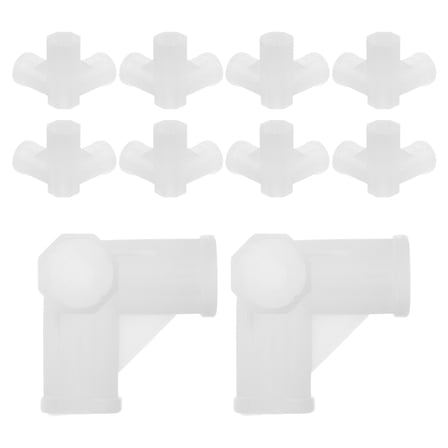 LOLIPPYY 10Pcs Heavy Duty White Plastic Closet Rod Connector Tee for Shoe Rack and Wardrobe Assembly