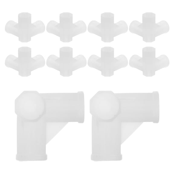 LOLIPPYY 10Pcs Heavy Duty White Plastic Closet Rod Connector Tee for Shoe Rack and Wardrobe Assembly