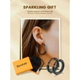 thumbnail image 5 of Bestyle 40mm Hoop Earrings for Women Black Chunky Thick Earrings Stainless Steel Circle Earrings Jewelry Gifts with Delicate Box, 5 of 9