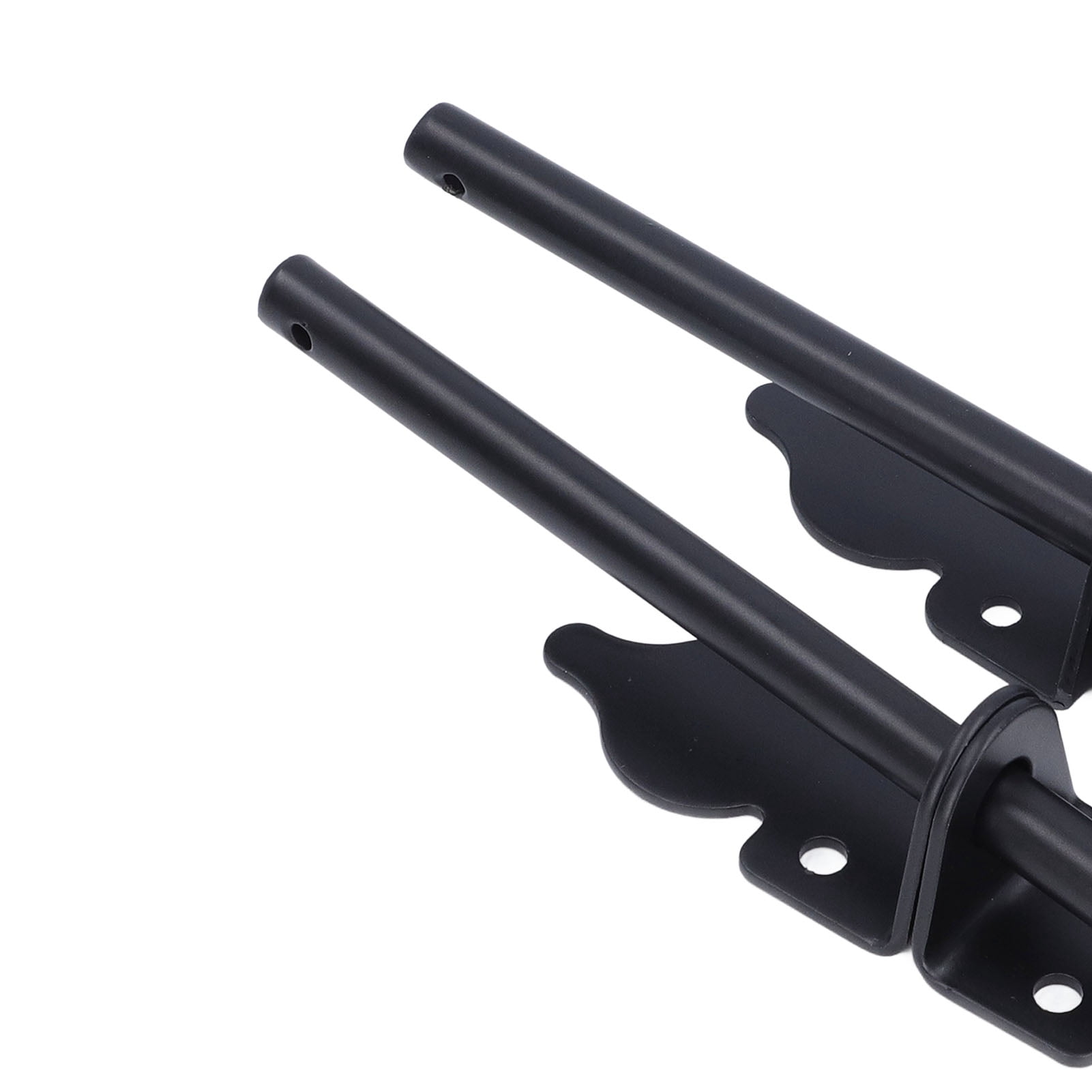 BIMZUC 2-Piece Gate Ground Latch 12 Inch / 30.5 cm Heavy Duty Metal Gate Drop Rod Black Powder Coated Cane Bolt for Wooden Fences Double Gates and Metal Doors