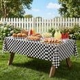 thumbnail image 6 of Sm:)e Plastic Table Cloth Disposable 3 Pack, 54 x 108 Inch, Black White Checked, for Party Picnic Wedding, 6 of 7