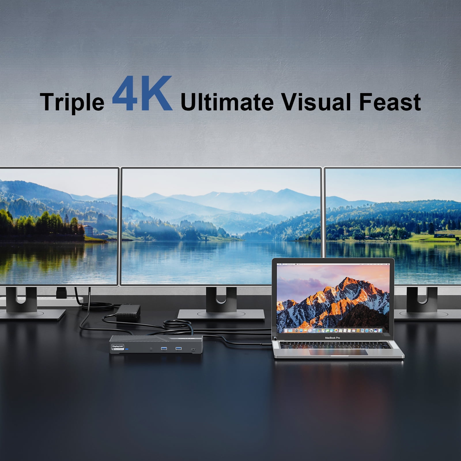 WAVLINK 12-IN-1 USB-C Triple Display Laptop Docking Station, Retail Packaging