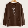 thumbnail image 4 of Sudadera estampada con capucha retro de manga larga suelta divertida vintage para mujer con mangas caídas en los hombros Pompotops  gfhjh7248, 4 of 7
