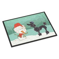 Carolines Treasures CK2064JMAT Black Poodle Snowman Christmas Door Mat Indoor Rug or Outdoor Welcome Mat 24x36 Doormat