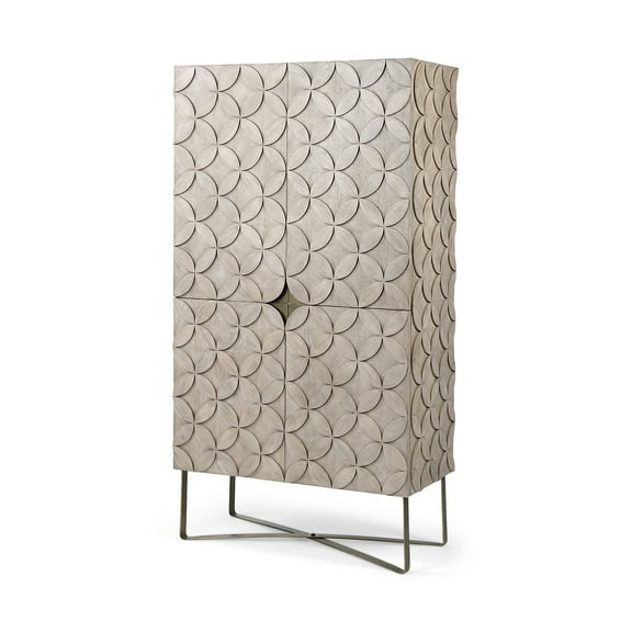 Mercana Excelsior II Iron Base Storage Cabinet in Light Brown