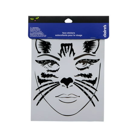 Black Cat Gemstone Face Stickers
