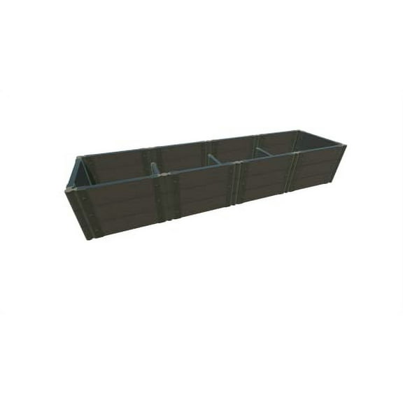 WEATHERED WOOD 2" TOOL FREE (2ft): 2 X 8 X 16.5' GARDEN RAISED BED