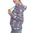 thumbnail image 2 of Daiia happy Skull rose Pattern Women's Fashion Hoodies & Sweatshirts with Kangaroo Pocket Hooded Sweatshirt with Eye-catching Drawstrings-Small, 2 of 7