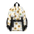 thumbnail image 3 of Sunflower White Pattern Backpack for School, Cute School Bag with Adjustable Shoulder Straps and Padded Back, 15"x11.42"x5.5", 3 of 5