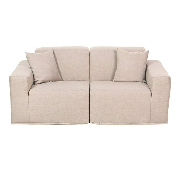 Deko Living 2 Place Seating Beige Compressed Foam Sectional Sofa