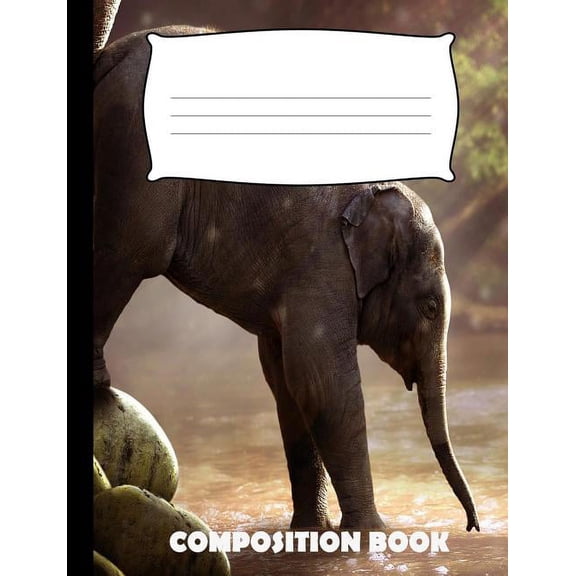 Composition Book: Elephant Composition Notebook Wide Ruled (Paperback)