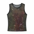 thumbnail image 3 of YAYUBA Men's Striped Sequin Tank Top for Rave, Sparkly Metallic Reflective Mesh Shirts, Multicolour, XXL, 3 of 3