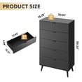 thumbnail image 4 of GALAXHERO Tall 5 Drawer Dresser, Wood Storage Organizer for Bedroom, Closet, Living Room, Black, 4 of 8