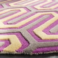 thumbnail image 3 of SAFAVIEH Cambridge Oswald Geometric Wool Area Rug, Fuchsia/Gray, 6' x 6' Round, 3 of 8