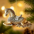 thumbnail image 5 of Flat Acrylic Horse Christmas Ornaments Farm Animal Hanging Ornament Cute Animal with Rheinstone Saddle, Xmas Tree Home Indoor Decor, Horse Enthusiasts Gift, 5 of 8