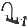 thumbnail image 1 of Kingston Brass KB3755PLBS 8 Inch Center Kitchen Faucet With Side Sprayer - Oil Rubbed Bronze, 1 of 1