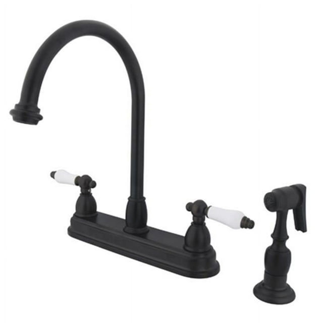 Kingston Brass KB3755PLBS 8 Inch Center Kitchen Faucet With Side Sprayer - Oil Rubbed Bronze