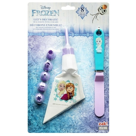 Zak Designs FZNN-S090 Disneys Frozen 8 Piece Cake Decorating Supplies Set, (Best Way To Cook Frozen Crab Cakes)