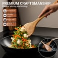 thumbnail image 2 of Kikcoin Wooden Cooking Utensil Set, 6 Pcs Acacia Wood Spoons for Cooking, Kitchen Utensils Set for Nonstick Pots, 6 Hooks Included, Heat Resistant, 2 of 9
