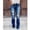 Blue, variant on Women's Lace Distressed Jeans Baggy Skinny Pencil Jeans Stretch Slim Hole Fitness Denim Pants Mid Rise Flare Bottom Jeans Blue S