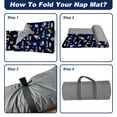 thumbnail image 4 of Toddler Nap Mat with Pillow and Blanket, Personalized Name Toddler Sleep Mat, Extra Large Rolled Napping Mats, Washable, Light, for Kids Boys Kindergarten Daycare Preschool Travel（Space）(Fixed Size), 4 of 7