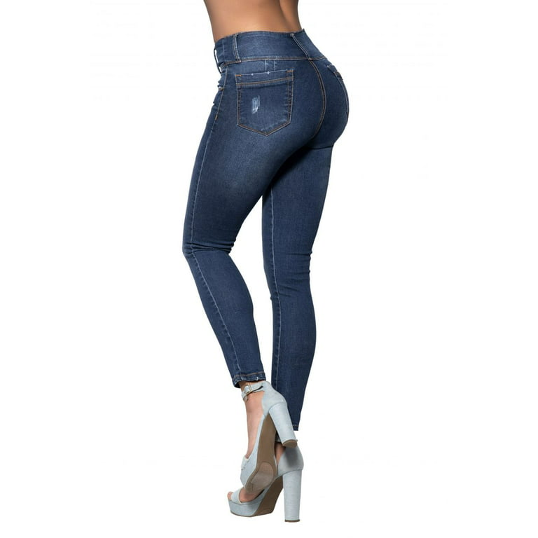 Mapale Women's D1913 Butt lifting jeans with Girdle Lining 