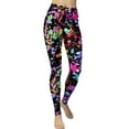 thumbnail image 1 of Leggings de mujer de los años 80 con estampado artístico de salpicaduras, pantalones suaves y elásticos, accesorios para leggings de verano para mujer, 1 of 6