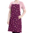 thumbnail image 5 of Purple Christmas Star Apron-Garden Aprons for Women with Pockets-Cotton Linen Waterproof Kitchen Cooking Gardening Aprons Adjustable for Kitchen,Cooking,BBQ and Salon 32"x27", 5 of 7