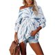 thumbnail image 1 of Women Pullover Sweatshirt Off The Shoulder Tie Dye Wide Crew Neck Soft Comfortable Long Sleeve Blouse, 1 of 5