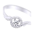 thumbnail image 2 of AFFY (0.20 cttw) Round Shape White Natural Diamond Solitaire Engagement Ring In 10k White Gold Ring Size-10.5, 2 of 2