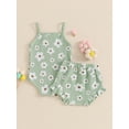 thumbnail image 3 of Niusricy Infant Baby Girls Shorts Outfits 0 3M 6M 12M 18M Newborn Sleeveless Romper Floral Print Cami Jumpsuit with Ruffled Short Pants Toddler Cute Fashion Sweet Comfy 2 Pcs Daily Clothes Set, 3 of 7