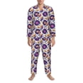 thumbnail image 3 of Honeii record rock Skull star Pattern Mens Pajamas Set,2pcs Men's Lounge Long Sleeve Sleep Shirt and Pajama Bottoms Sleepwear Set,Mens Pjs Sets-Medium, 3 of 7