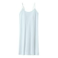 thumbnail image 7 of Feancey Cami Nightgowns for Women Cotton Sleeveless Sleep Dress Adjustable Spaghetti Strap Lounge Nightdress Cozy Soft Sleepwear with Shelf Bra Light Blue M, 7 of 7