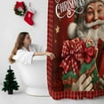thumbnail image 5 of Merry Christmas Bathroom Shower Curtain Santa Claus Gift Stars Red Plaid Waterproof Washable Shower Curtains for Bathtub Bath Decor with Grommets and Hook 36 X 72 Inch, 5 of 8