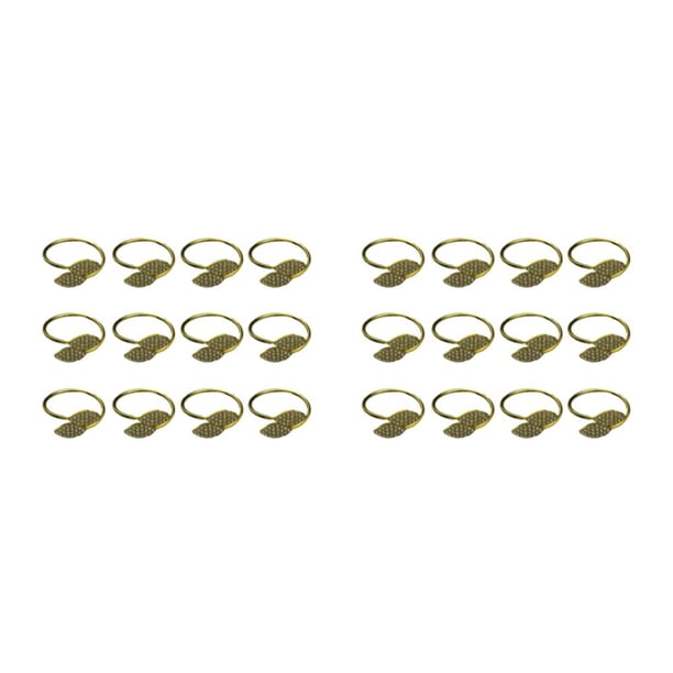 Advancent 12 Pieces Home Restaurant Leaf Shaped Ring Portable Ceremony Rhinestone Napkins Napkin Decoration Ornament Banquet Oro 2piezas