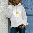 thumbnail image 2 of Dyegold Hoodie Sweatshirts For Women Athletic Ladies Casual Pullover Teen Girls Loose Oversized Sweater Hooded Plus Size Winter Hoodie Fleece Graphic Sweatshirt Trendy Daisy Printed Jacket, 2 of 5