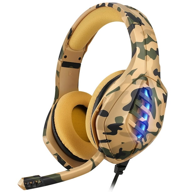Auriculares para juegos de 3,5 mm, consola de juegos para computadora, auriculares estéreo para montaje en la cabeza con micrófono y luz LED Advancent EL5127-03B