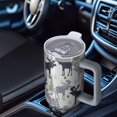 thumbnail image 6 of Gray Christmas Moose and Tree Pattern Tumbler with Handle and Lid,40oz Double Wall Vacuum Insulated Tumbler,Cups Gift for Women and Men, 6 of 7