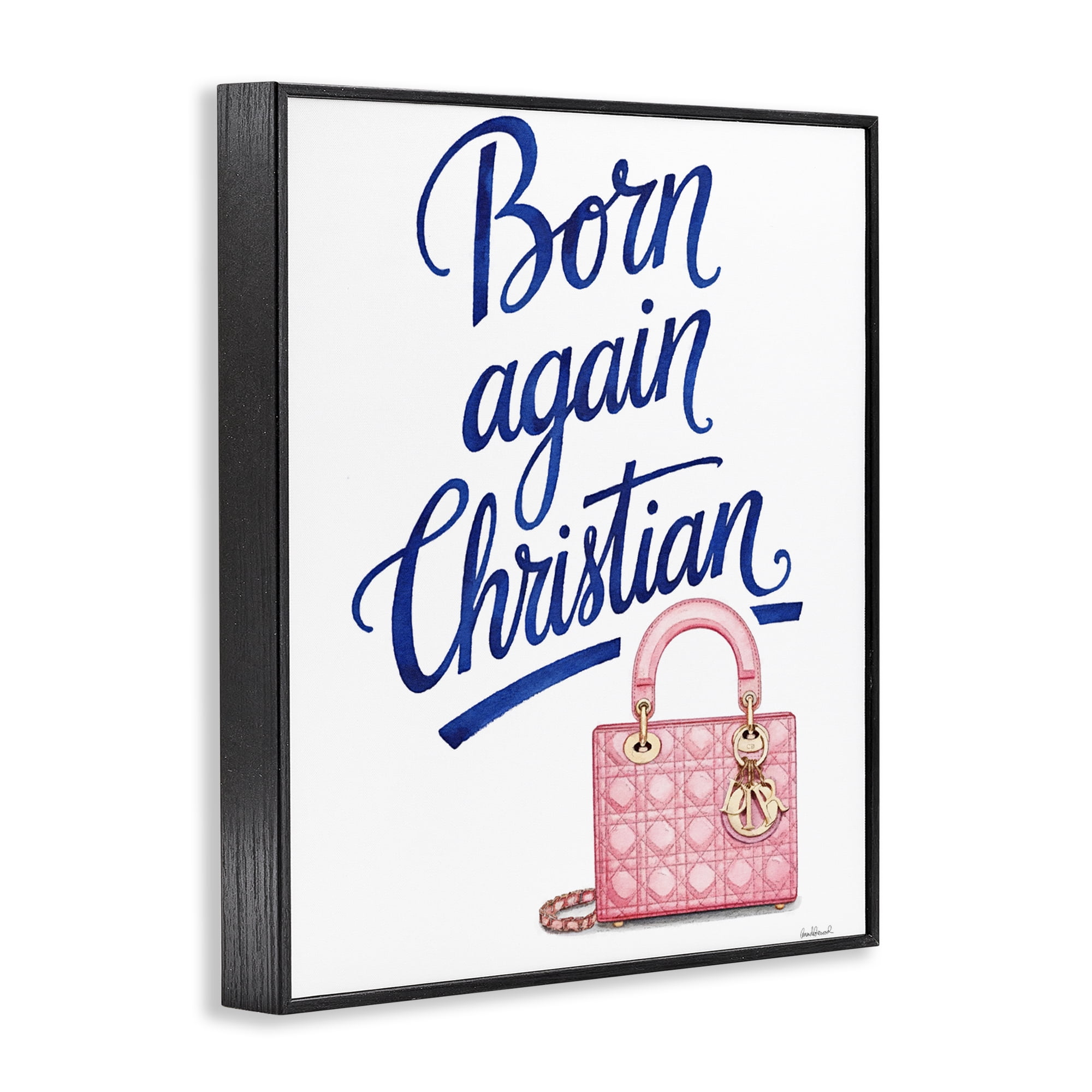 Glam Born Again Christian Black Framed Giclee Art, design by Amanda Greenwood